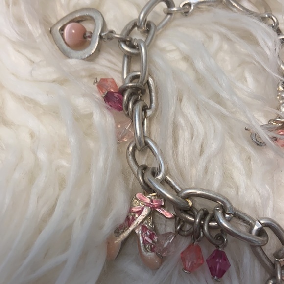 Silver hued dance charm bracelet - Picture 3 of 6